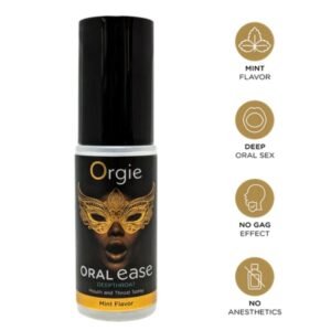 ORGIE – SPRAY PARA BOCA E GARGANTA ORAL EASE, SABOR MENTA, 50 ML