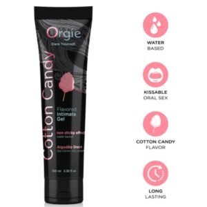 ORGIE – LUBRIFICANTE EM TUBO COM AROMA DE ALGODÃO DOCE, BEIJÁVEL, GEL ÍNTIMO À BASE DE ÁGUA, 100 ML