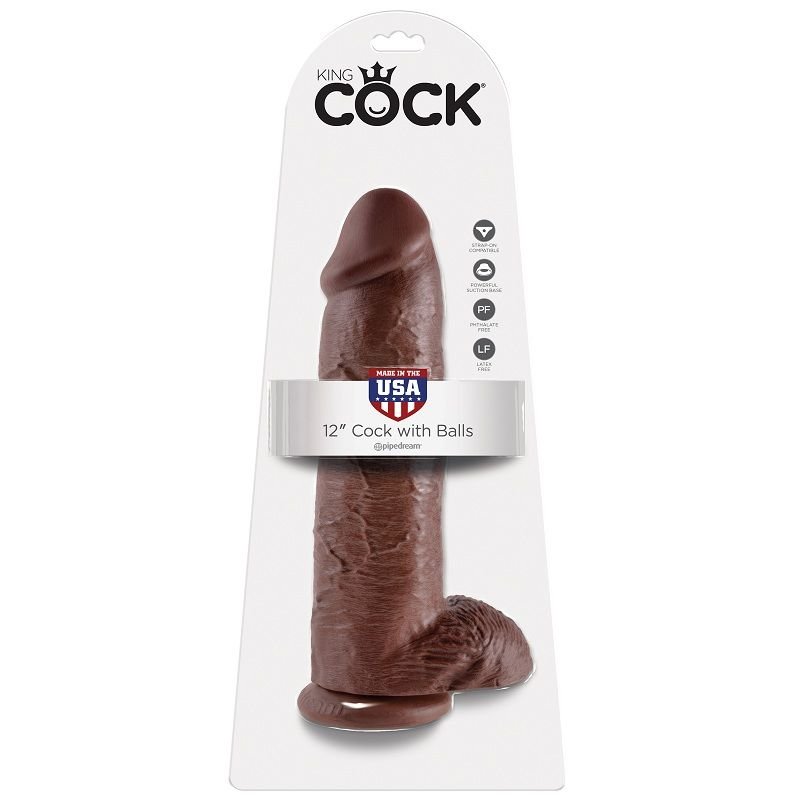 KING COCK - DILDO CASTANHO COM BOLAS 30.48 CM - Image 5